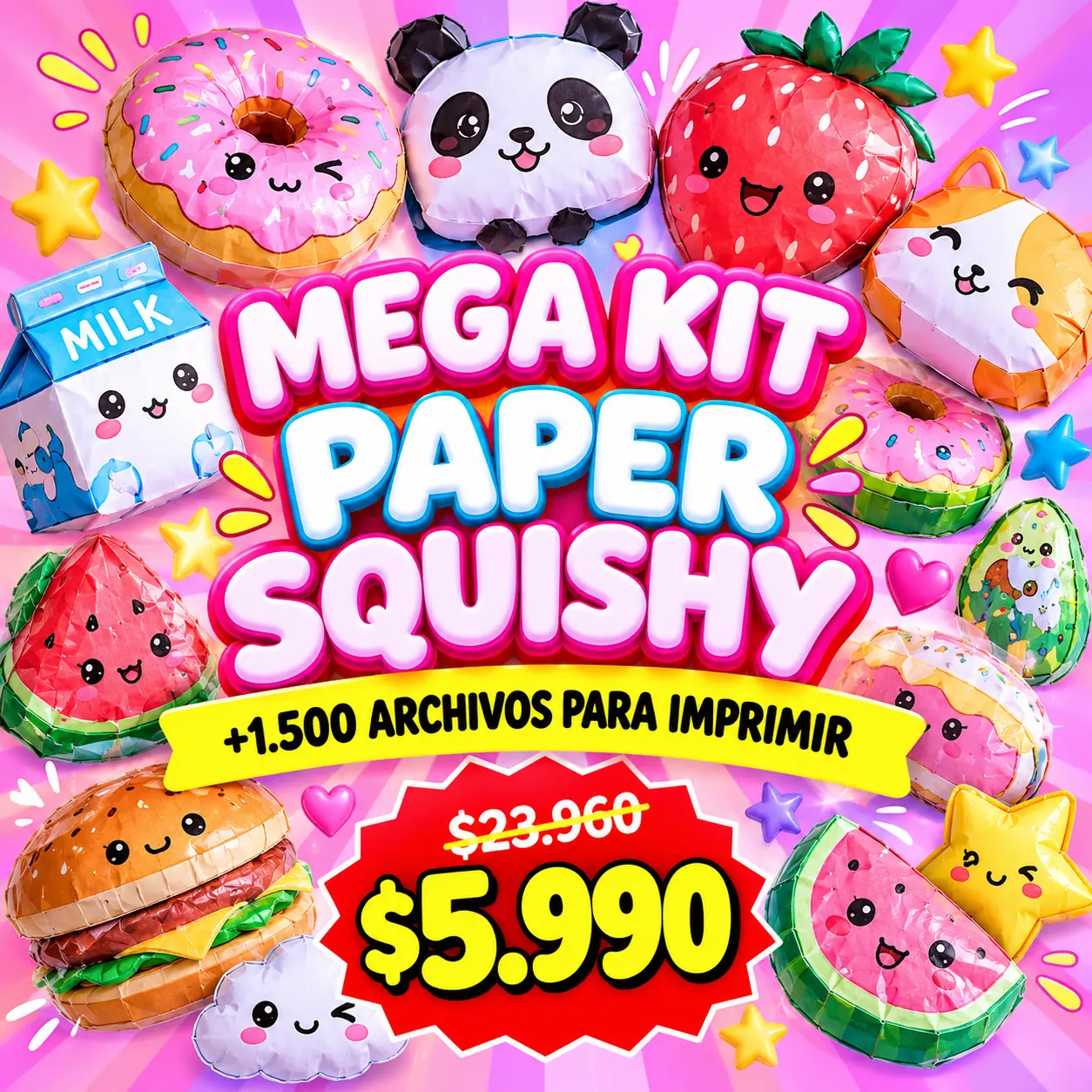 Paper Squishy – Mega Kit de Moldes 3D
