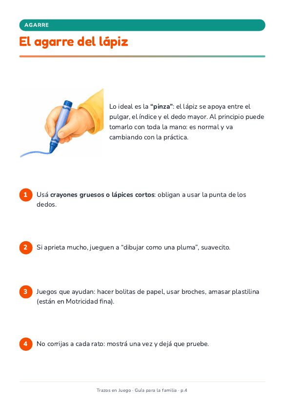 Página real · Guía: el agarre del lápiz