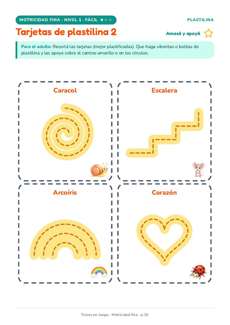 Página real · Motricidad: plastilina
