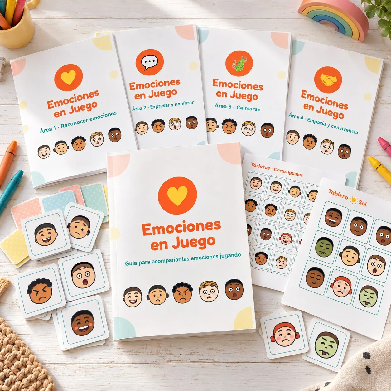 Pack Emociones en Juego: guía, 4 áreas y juegos impresos