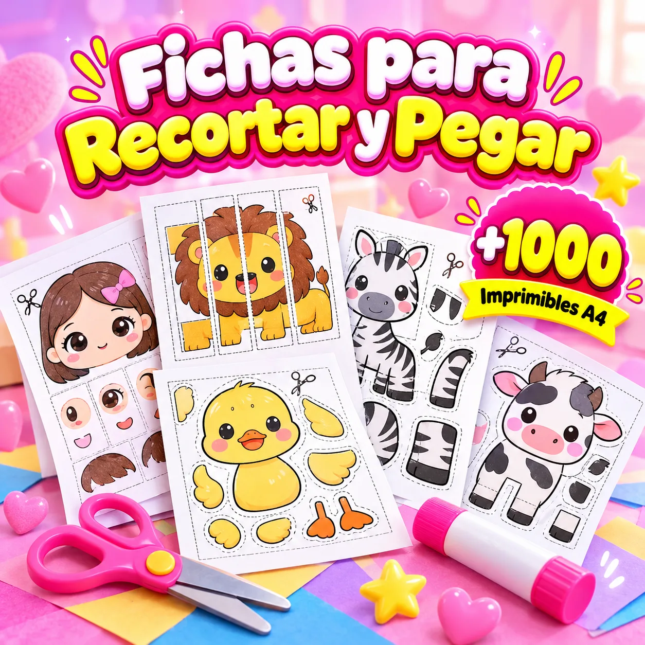 +1000 Fichas para Recortar y Pegar
