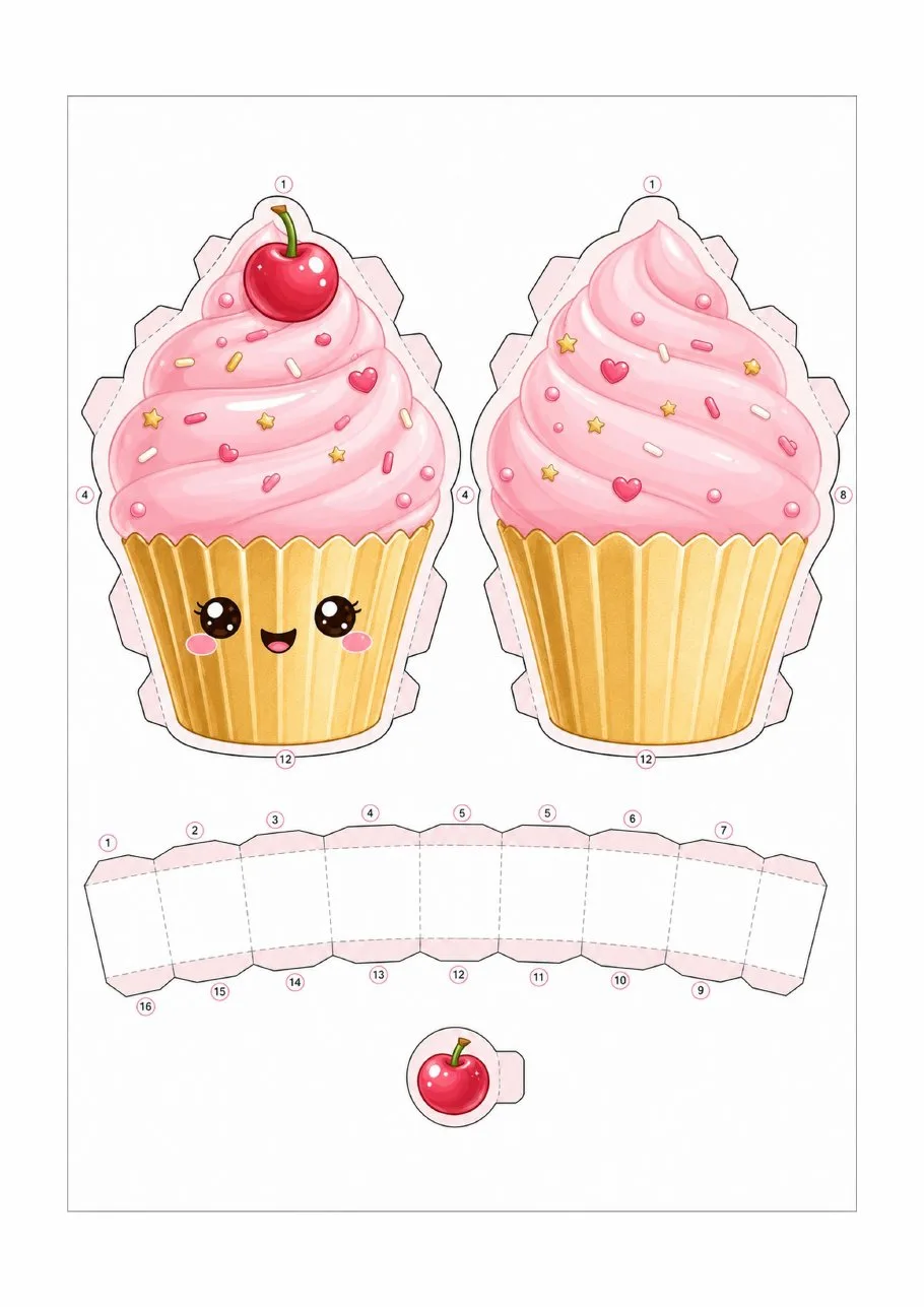 Página real del kit: Cupcake · a color