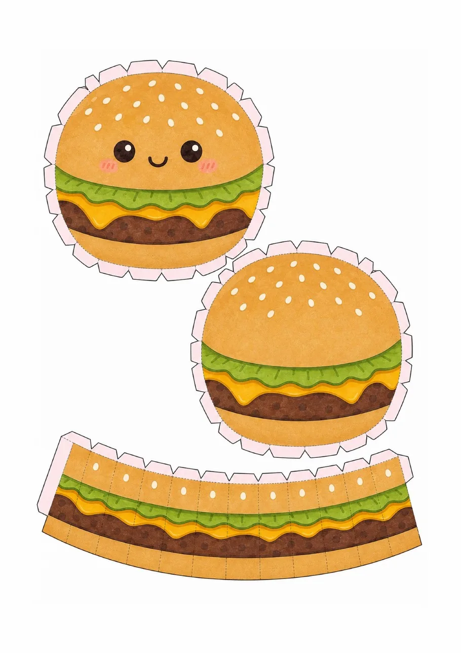 Página real del kit: Hamburguesa · a color