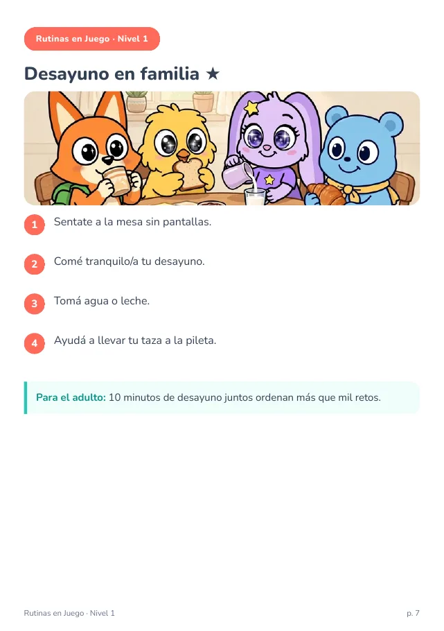 Página real · Mis Mañanas: desayuno en familia