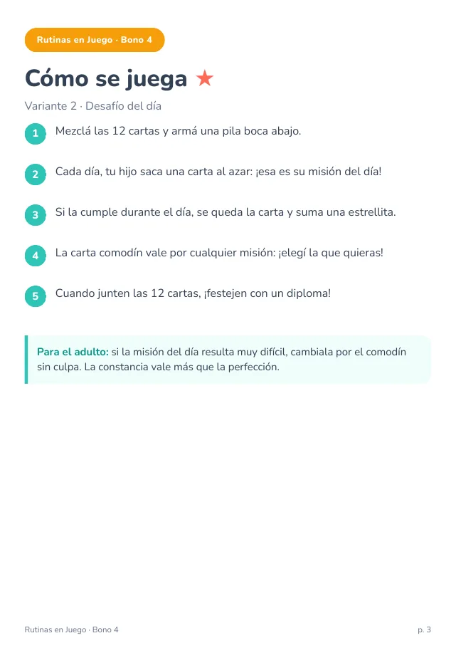 Página real · Bono: Cartas de Misión
