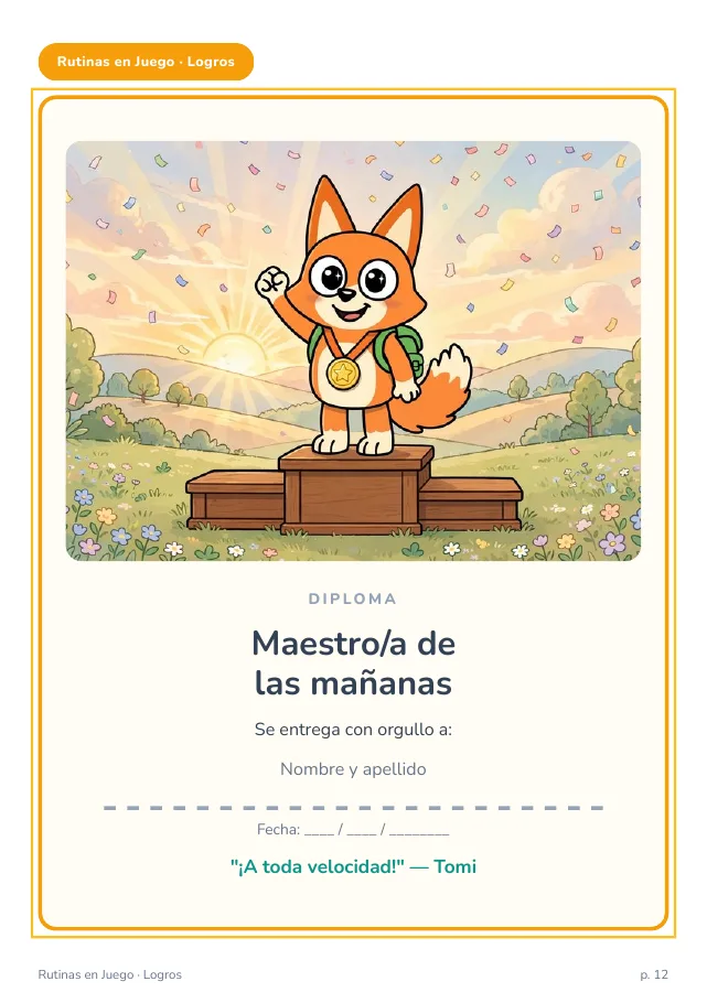 Página real · Diploma: Maestro/a de las mañanas