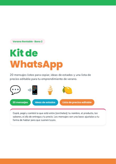 Captura real del Bono 2: Kit de WhatsApp