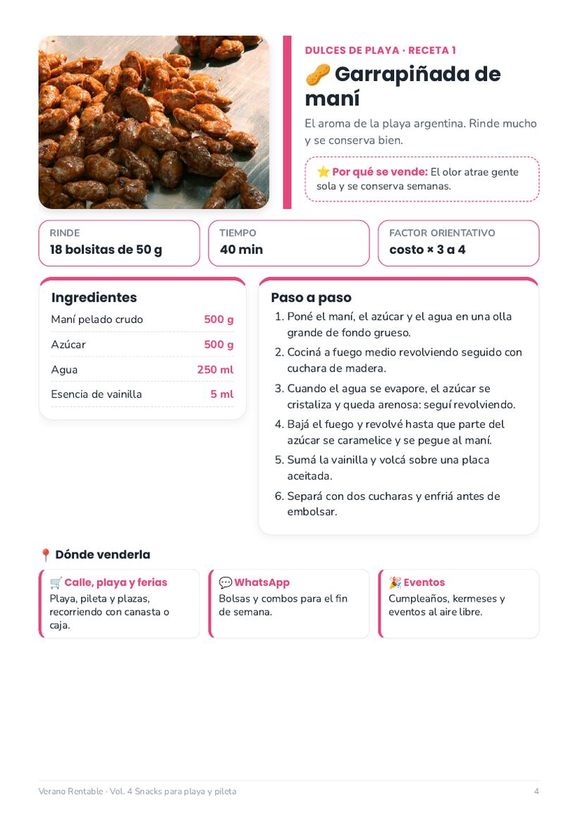 Vol. 4: garrapiñada de maní, para playa y ferias.